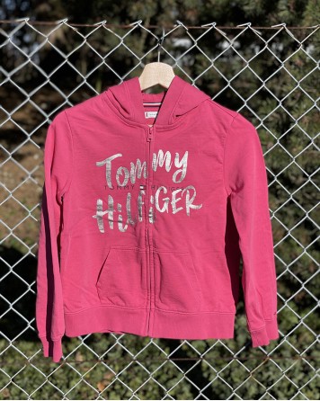 Mikina dětská Tommy Hilfiger růžová s nápisem